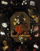 Juan de  Espinosa Still-Life with Flowers with a Garland of Fruit and Flowers oil painting on canvas